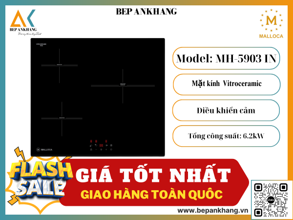 Bếp từ 3 vùng nấu Malloca MH-5903 IN 